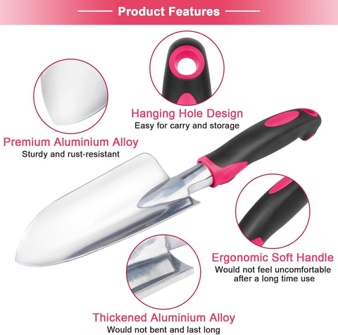Garden Shovel Hand Trowel, Rust Resistant Garden Spade Hand Shovel Red