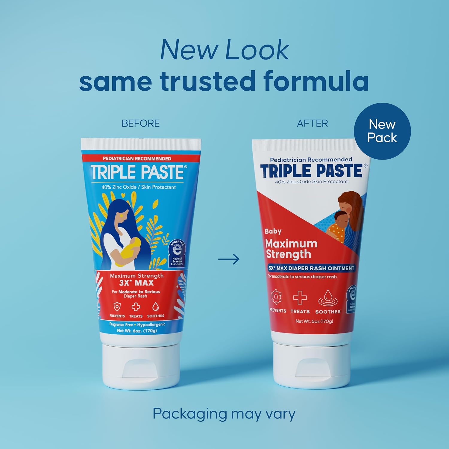 Triple Paste 3X Max Strength Diaper Rash Ointment, 40% Zinc Oxide, 6 oz