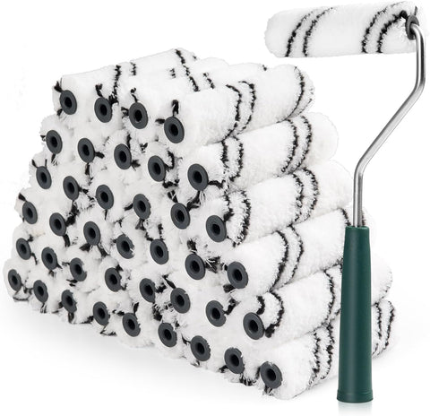 Microfiber Paint Roller 4 Inch, 3/8 Inch Nap, 40 Pack