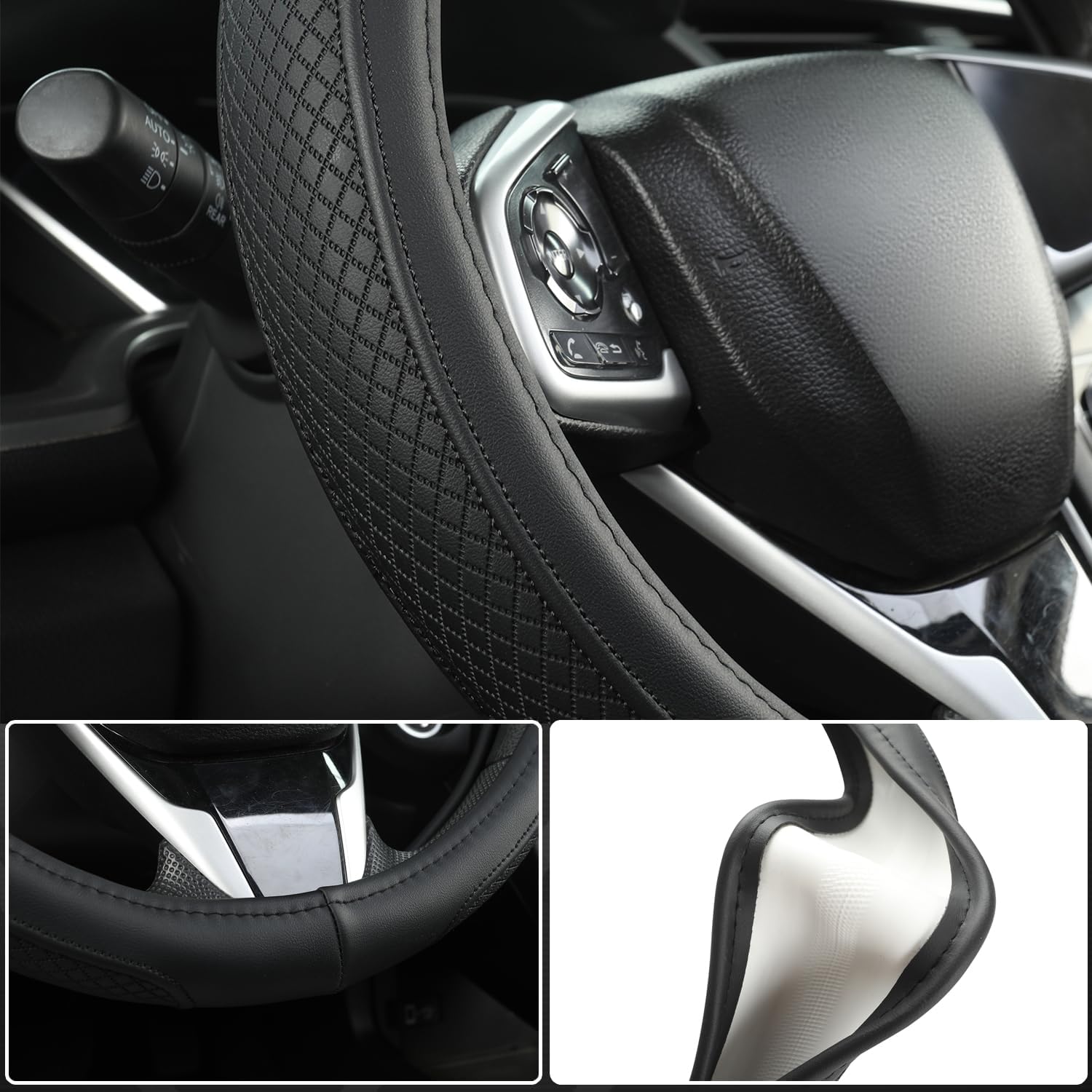 West Llama Car Steering Wheel Cover for Ford F-150, F-250, F-350, Expedition (Black-Large Size)