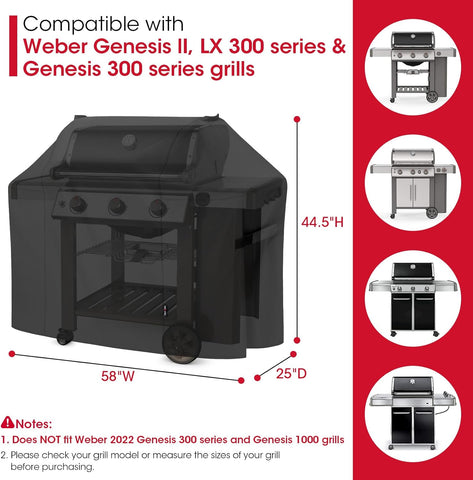 Unicook Grill Cover 58 Inch, Heavy Duty Waterproof UV Resistant BBQ Cover