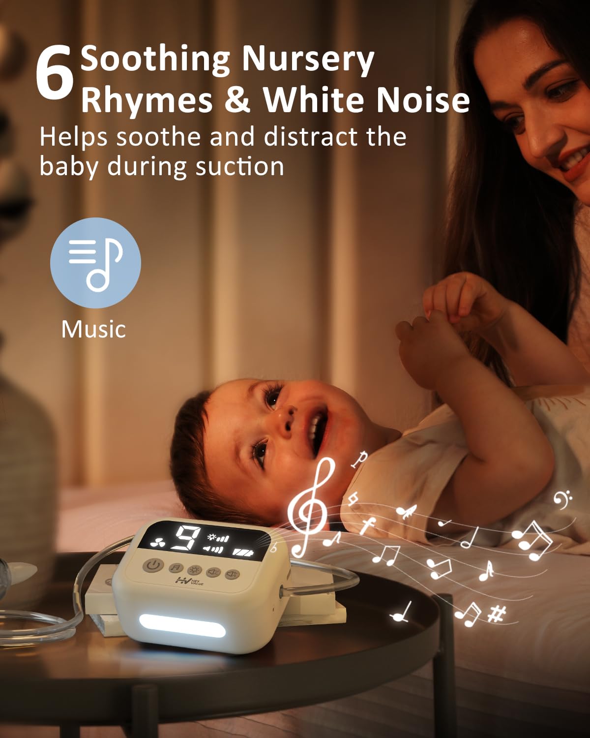 HEYVALUE Nasal Aspirator for Baby, Hospital Grade 9 Levels Suction, White