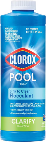 Clorox® Pool&Spa™ Swimming Pool Sink to Clear Flocculant, Sinks Debris, Dead Algae, Large Particles & Other Matters to Pool Floor, 1 Quart (Pack of 1)