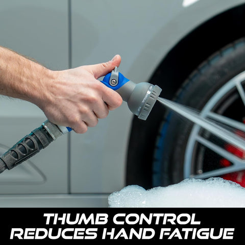 VIKING Hose Nozzle, 8 Spray Patterns, Thumb Control for Cars and Homes