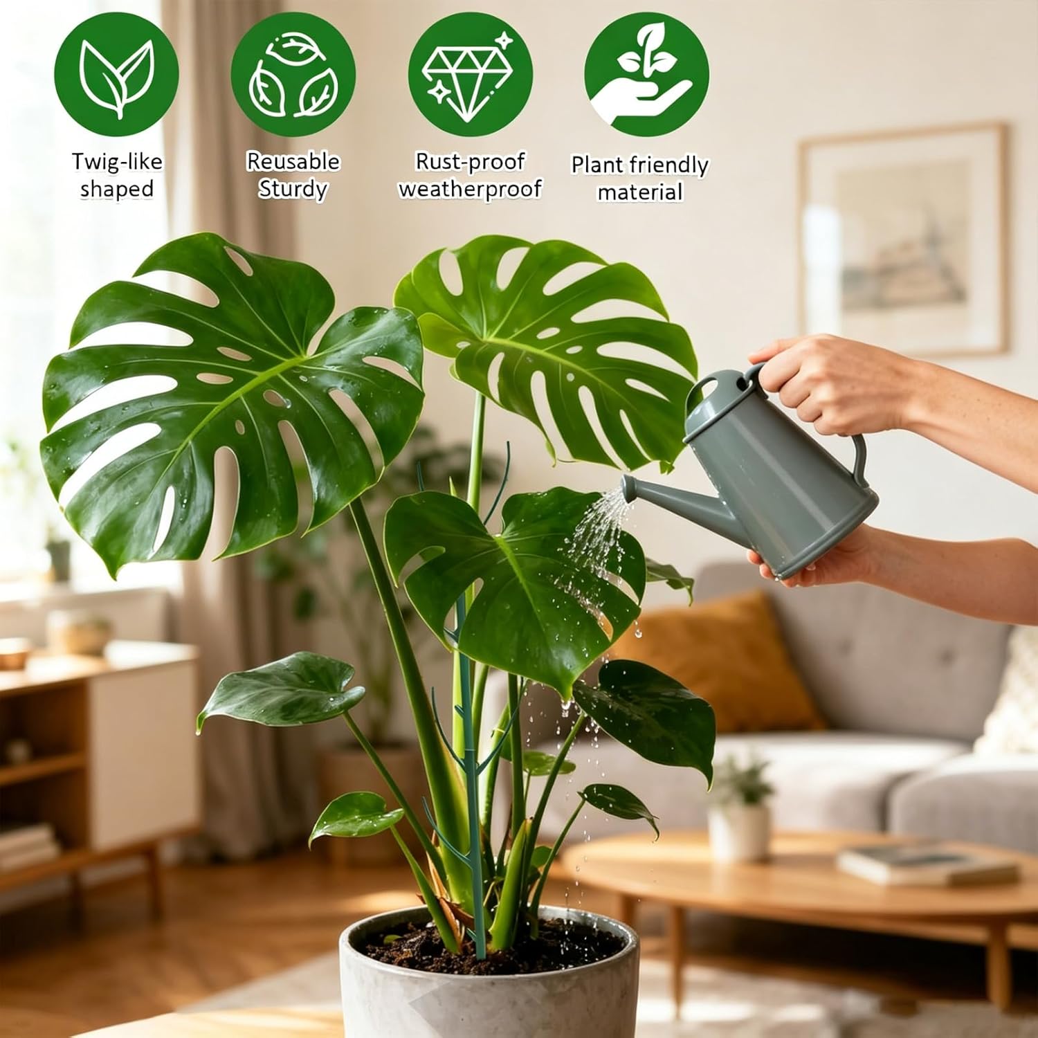 10 Pack Stackable Plant Support Stakes Indoor/Outdoor Support Pole