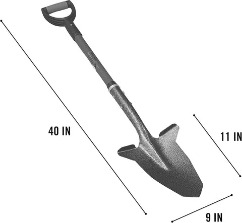 Spear Head Spade SHFD3 40" Red Garden Spade Shovel - Gardening Shovel with a 9" x 11" Beveled Blade, Steel-Reinforced Fiberglass Long Handle & Cushioned D-Grip - Digging Spade for Planting