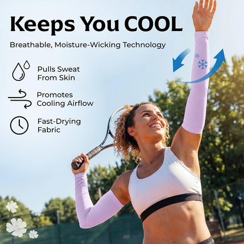 SportsTrail Cooling Arm Sleeves for Men & Women – Breathable, UV Sun Protection, Sports Arm Sleeves for Women, Men & Youth