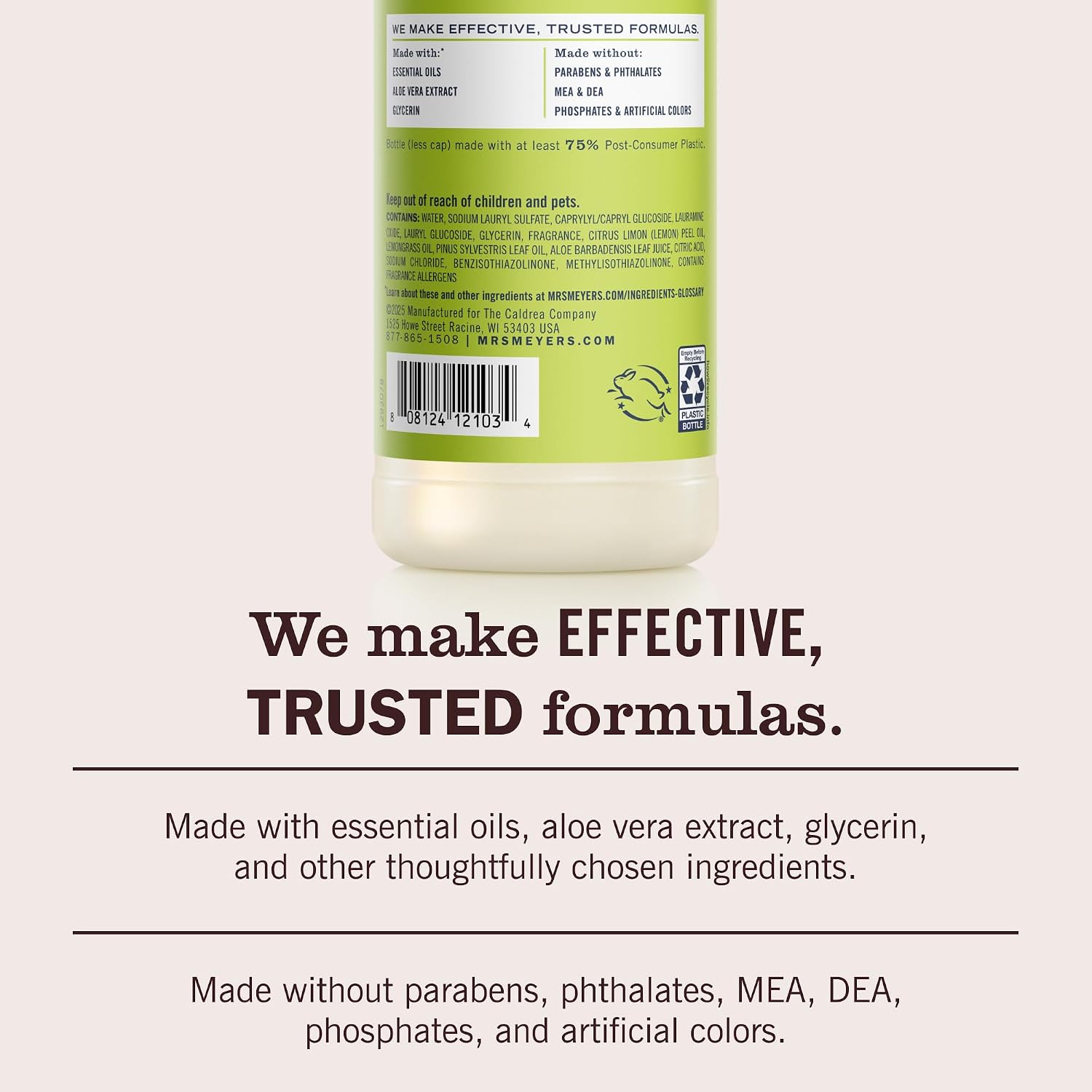 MRS. MEYER'S CLEAN DAY Liquid Dish Soap, Lemon Verbena, 16 fl. Oz