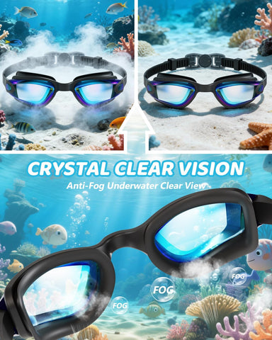 Aegend Swim Goggles for Kids 3-14 Anti-Fog Anti-Leak Goggles for Swimming