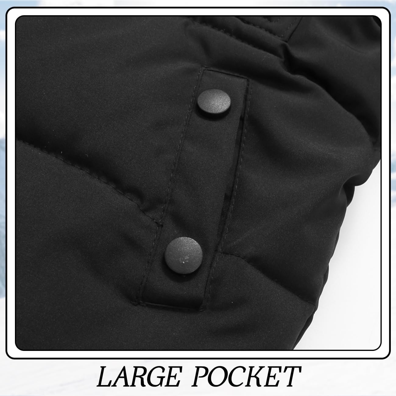 Kids Winter Fleece Lined Puffer Jacket For Girl Collar Hooded Coats