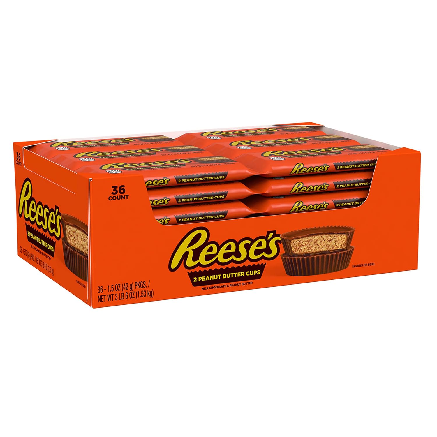 REESE'S Milk Chocolate Peanut Butter Cups, 1.5 oz, 36 ct