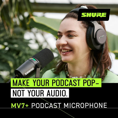 Shure MV7+ USB-C & XLR Podcast Dynamic Microphone - Black