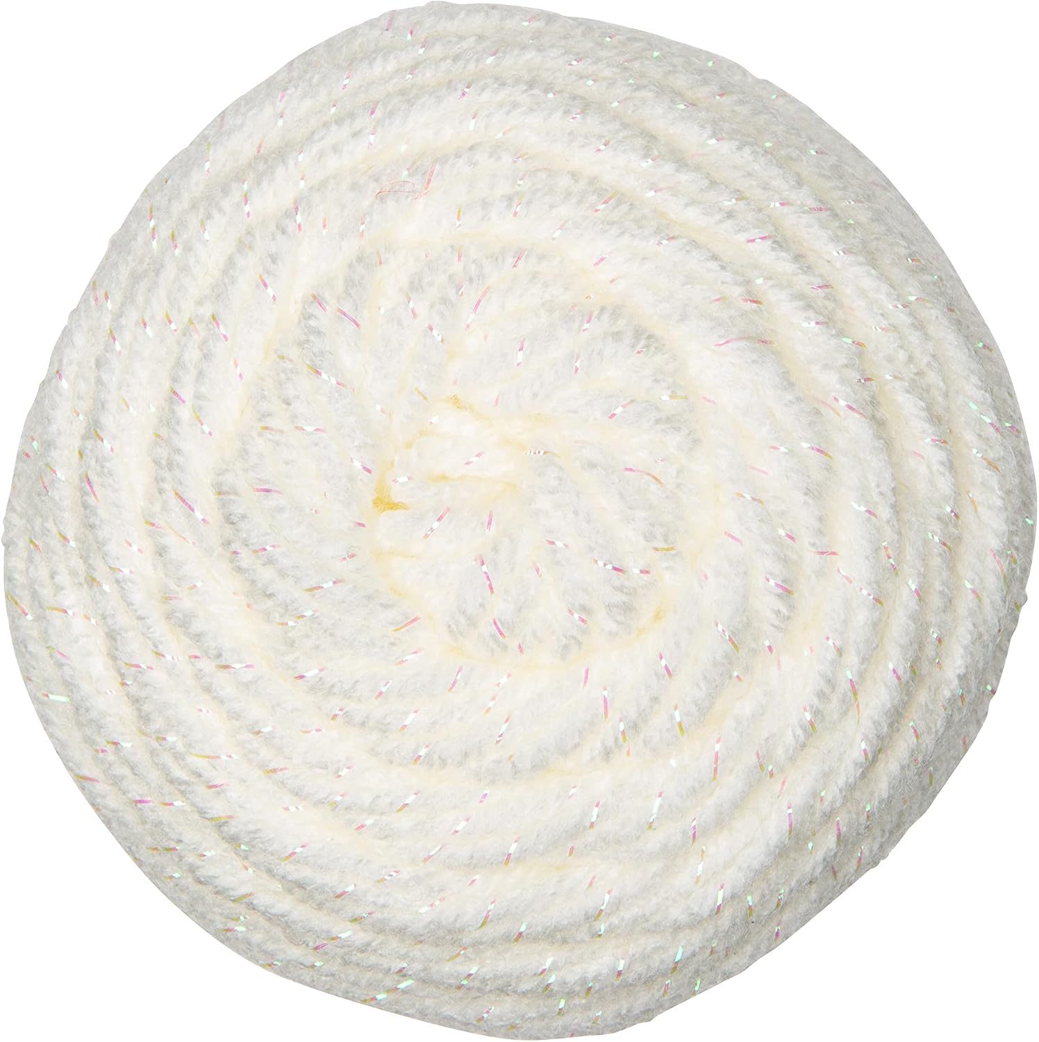 Red Heart Super Saver Metallic Yarn for Crocheting, White, 3-Pack