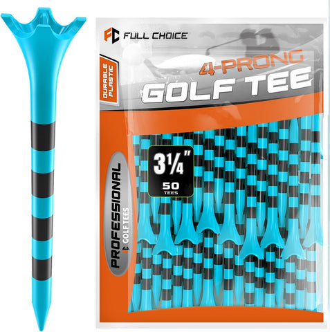 Durable Plastic Golf Tees,100/50 Pack (1-1/2", 2-3/4" & 3-1/4"), Designed to Reduce Friction and Side Spin
