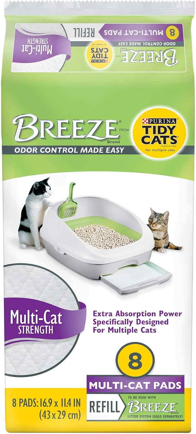 Purina Tidy Cats Cat Litter Breeze Pads Refill Pack Multi Cat Litter Pads - 8 ct. Bag