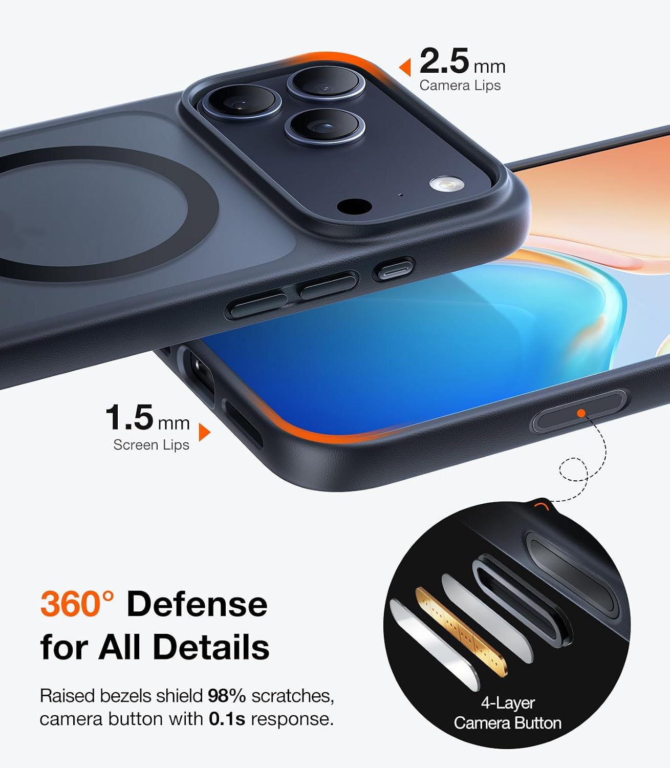 TORRAS Stronger Magnetic & Shockproof for iPhone 17 Pro Max Case Black