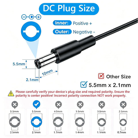 12V 5A Power Supply, AC 120V to DC12V 5.5x2.1mm Jack Converter, 12 Volt LED Driver 60W Adapter Transformer for Strip Lights, Surveillance Cameras, External HDD, Monitor, CCTV (Pack of 1)