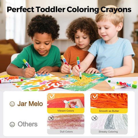 Jar Melo Jumbo Crayons for Toddlers, 36 Colors TwistJoy Washable Crayon