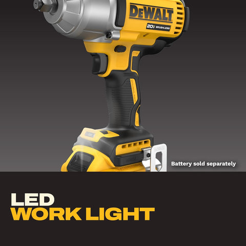 DEWALT 20V MAX Cordless Impact Wrench, 1/2 Impact Gun, 4-speed High torque with Hog ring anvil and LED light, Brushless motor, Precision Wrench, tool Only (DCF900B)