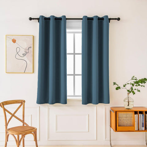 Pickluc Blackout Curtains 63 Inches Long 2 Panels, Black Out Drapes for Bedroom or Living Room, Back Tab and Rod Pocket Top, Set of Two, Sage Green, 52" Wide and 63" Length