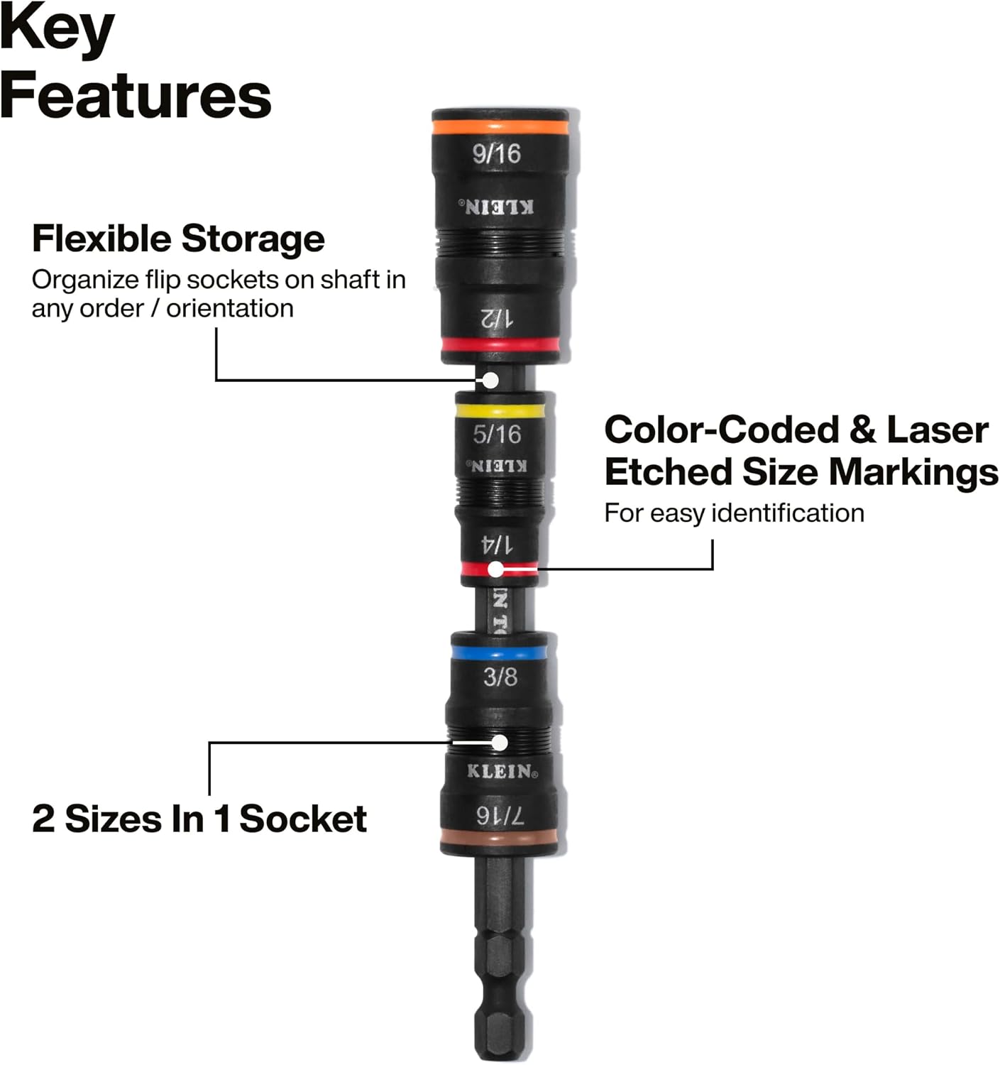 Klein Tools 32303HD Impact Driver Set, 20-in-1 SAE Impact Rated Sockets and Screwdriver Tool with Phillips, Slotted, Square and Torx Tips