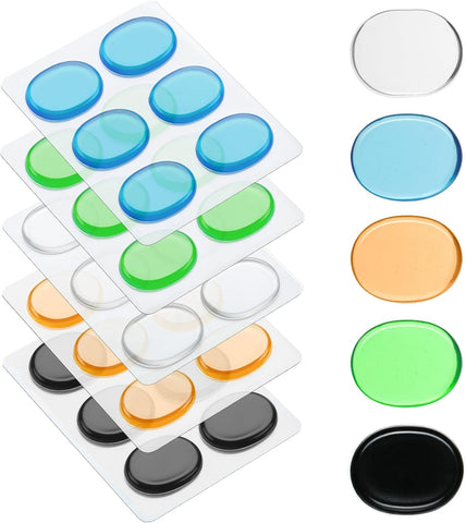 30 Pcs Drum Dampener Gel Pads,Orange, Green, Blue, Black, Clear
