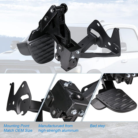 JDMSPEED New Rear Bed Step Retractable Bumper Step Replacement for Dodge Ram 1500 DT Dual Exhaust Vehicles 2019 2020 2021 2022 (New Body Style) Replaces 82215289AG 82215289AH