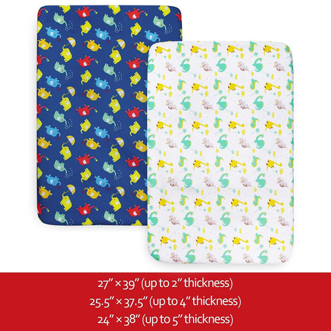 Pack and Play Sheets Boys, Mini Crib Sheets, Stretchy Playard Fitted Sheet