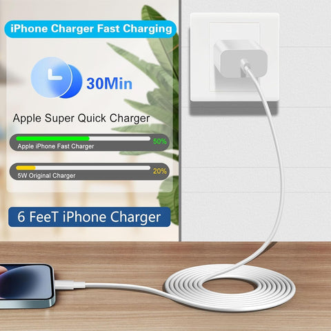 iPhone Charger Fast Charging,[Apple MFi Certified] Apple Chargers iPhone Super Quick 2Pack 6FT Type-C to Lightning Cable USB C Wall Charger Plug Adapter for iPhone 14 13 12 11/14Pro Max/13Pro/SE/XR/XS