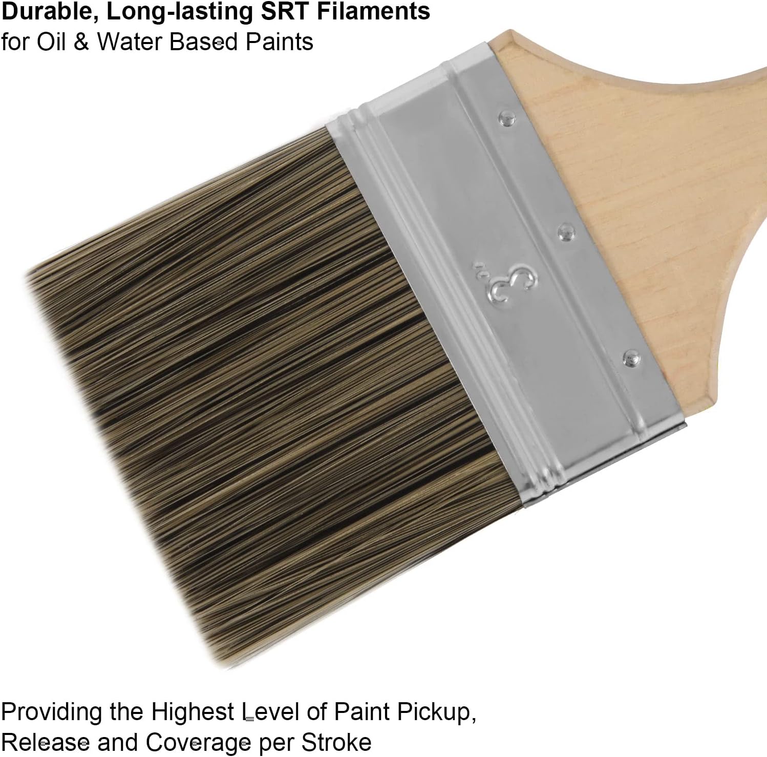 Double Thick Chip Paint Brush, 6 Pack, 3 inch / 75mm Stain Brushes for Painting Walls and Fence Staining, Wooden Handle Masonry Paintbrush for Varnish, Paste, Gesso and Limewash