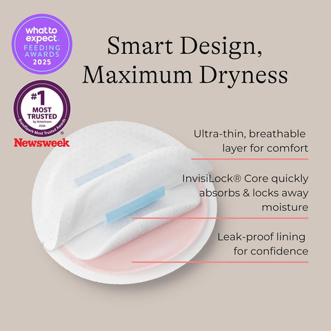 Lansinoh Stay Dry Disposable Nursing Pads, 100 Count