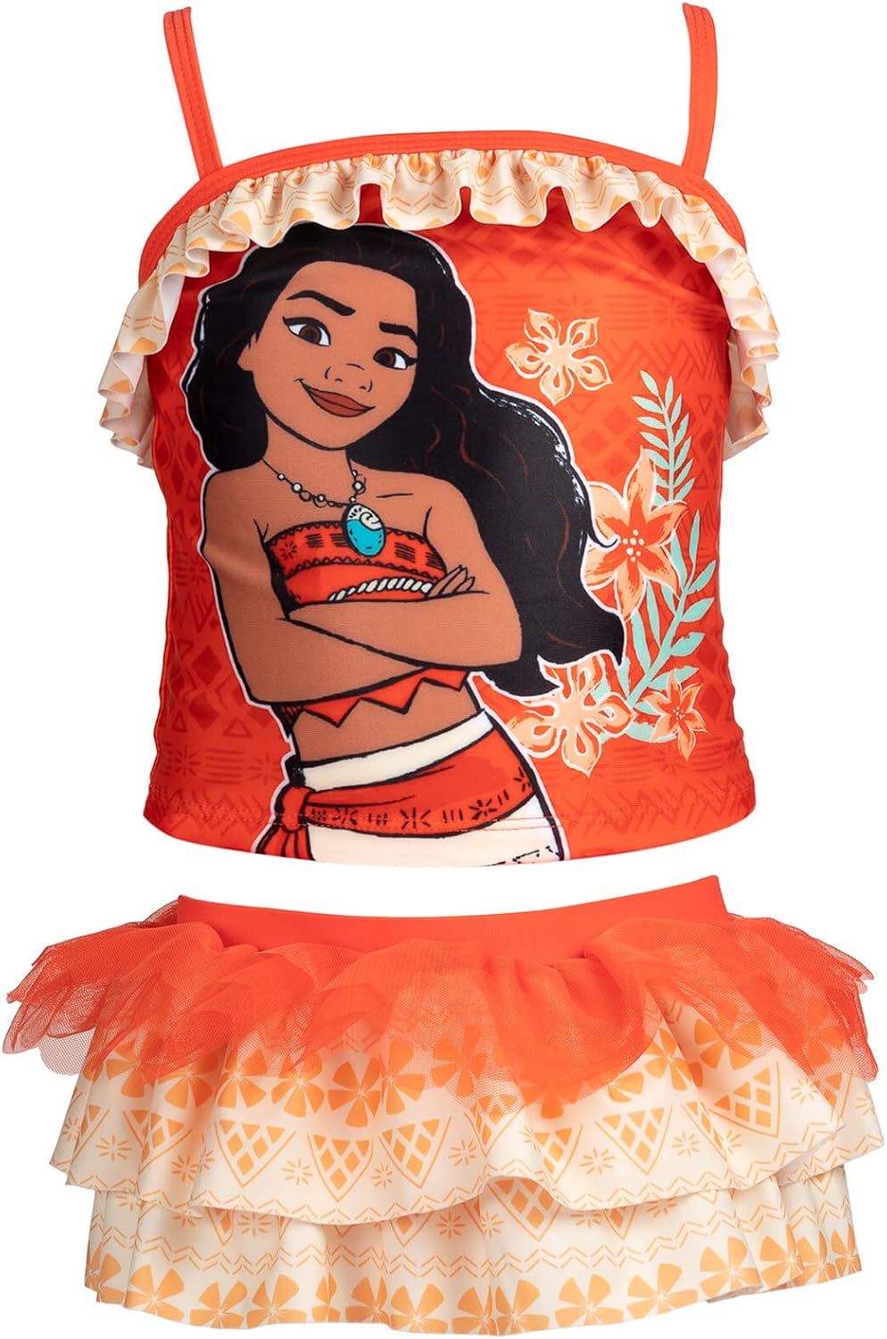 Disney Princess Girls UPF 50+ Tankini Top and Swim Skirt Swimsuit Set Toddler to Big Kid Sizes (2T - 10-12)