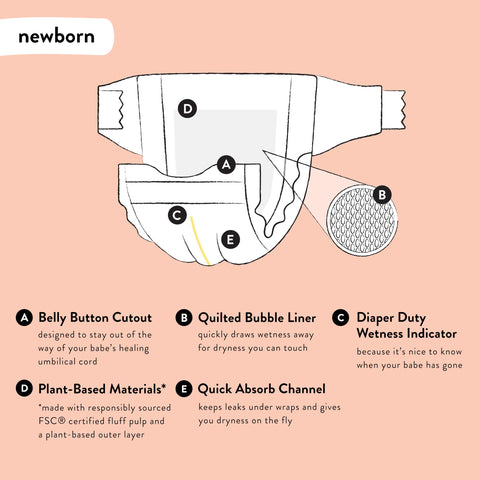 The Honest Company Clean Conscious Diapers | Plant-Based, Sustainable | Above It All + Pandas | Club Box, Size Newborn, 72 Count