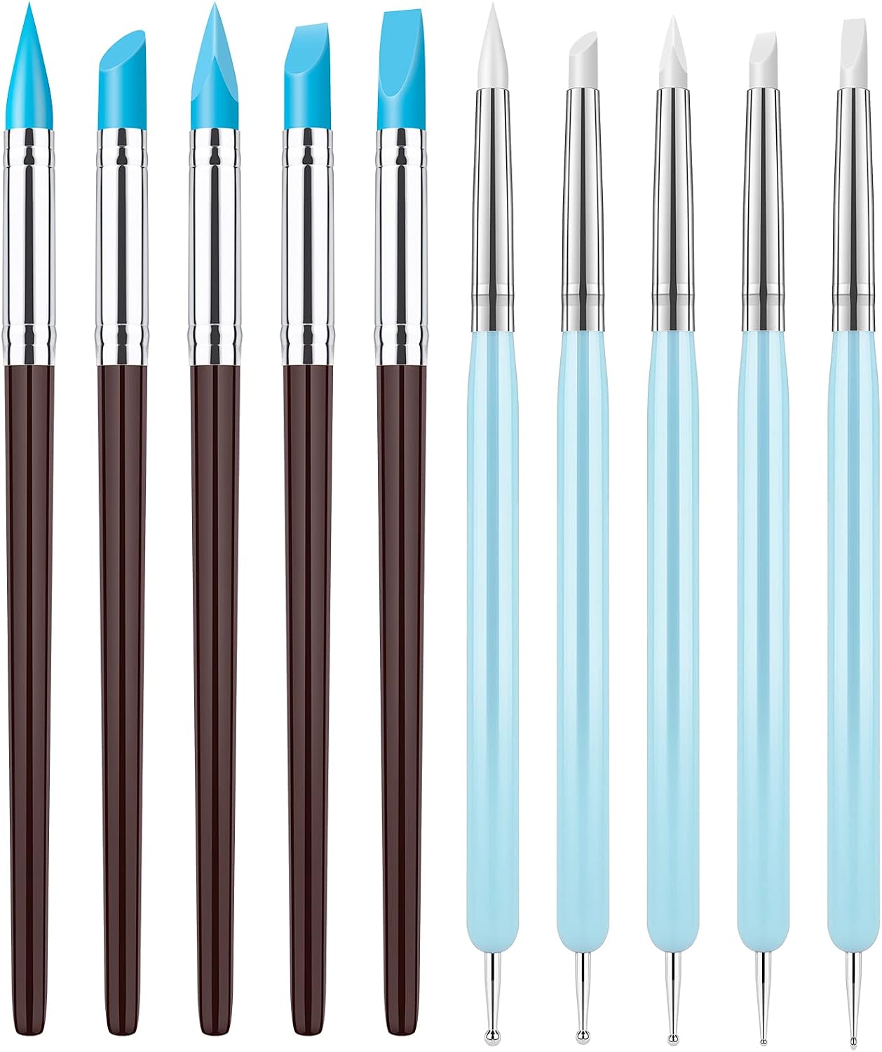 Clatoon 10Pcs Silicone Clay Sculpting Tool, Modeling Dotting Tool
