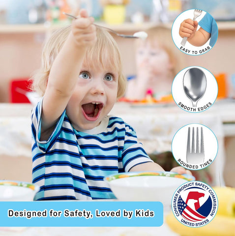 CHILLOUT LIFE Kids Silverware Set, Stainless Steel Utensils, 6-Piece