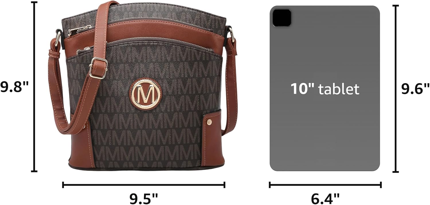 BTF BE TOP FASHION Crossbody Bags for Women Travel Vegan Leather Multi Zip Pockets Crossbody Shoulder Purses Trendy