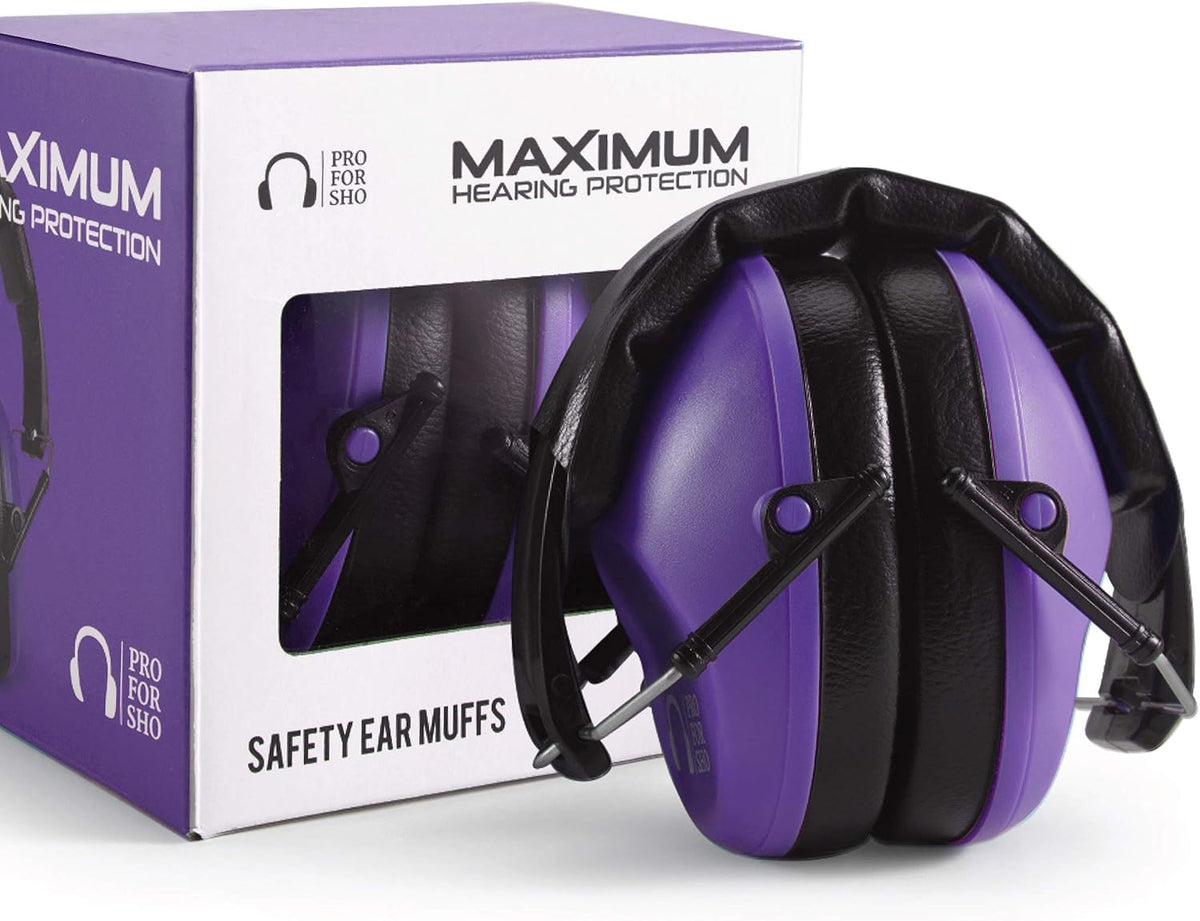 Pro For Sho 34dB NRR Ear Protection, Noise Reduction Ear Muffs - Purple