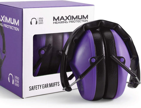 Pro For Sho 34dB NRR Ear Protection, Noise Reduction Ear Muffs - Purple