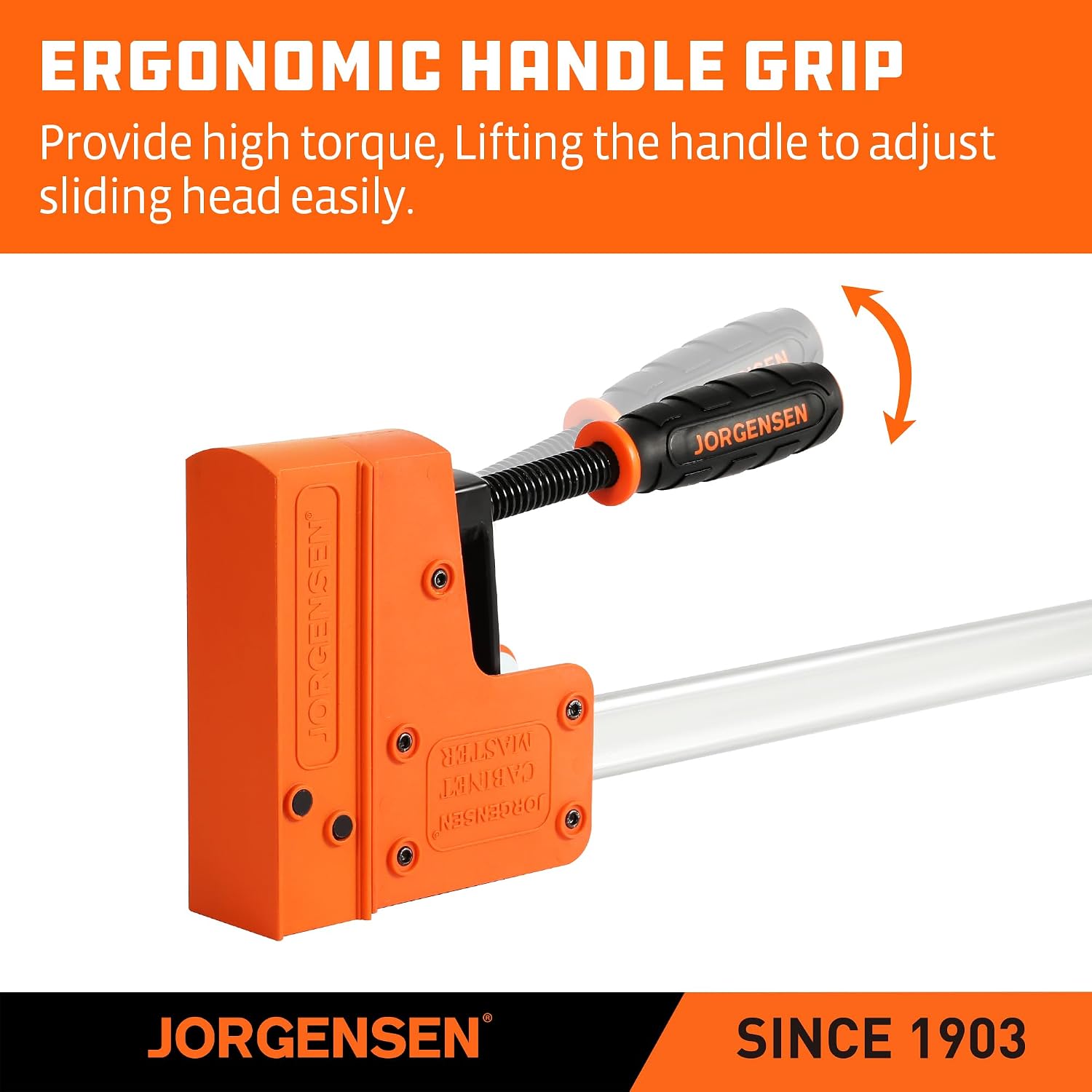Jorgensen 24-inch Bar Clamps Set, 2-pack Cabinet Master 90° Parallel Clamps