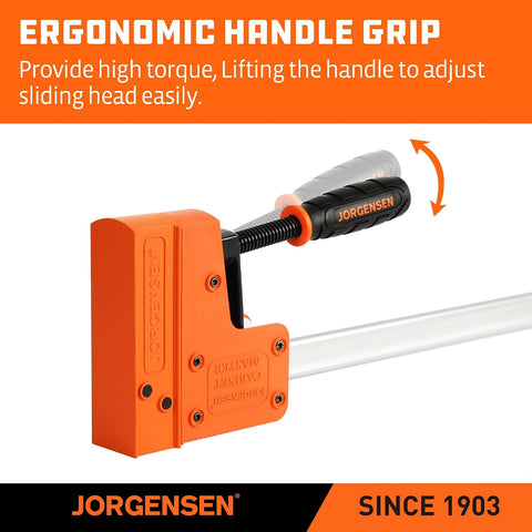 Jorgensen 24-inch Bar Clamps Set, 2-pack Cabinet Master 90° Parallel Clamps