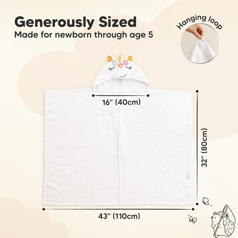 KeaBabies Organic Baby Towel with Hood for Girls, Boys, Soft (Uria)