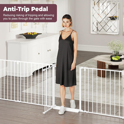 190" Extra Wide Baby Gate Playpen, Adjustable Baby Fence Play Yard