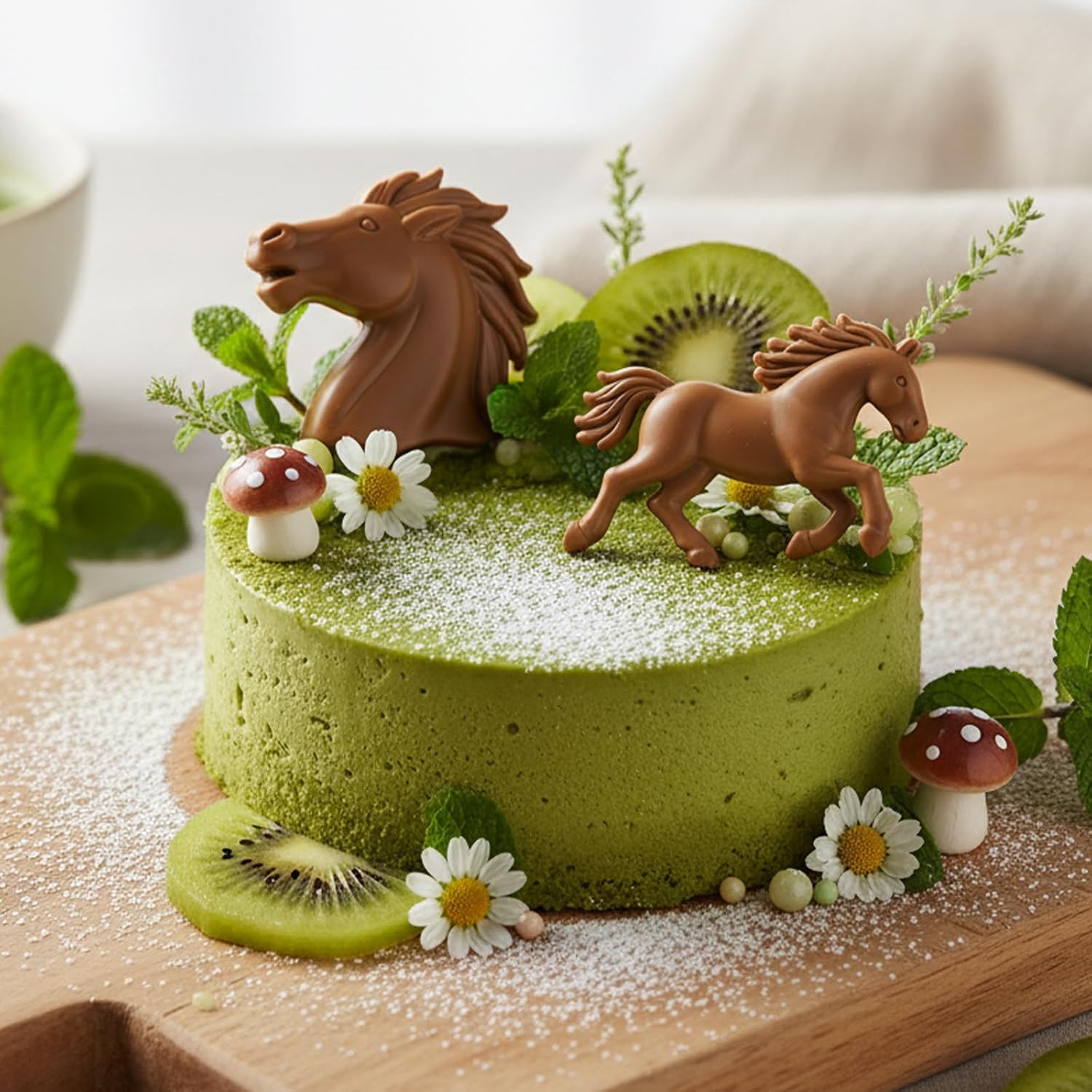3D Silicone Horse Molds, 4-Cavity Horse Candy Molds for Cake Decoration