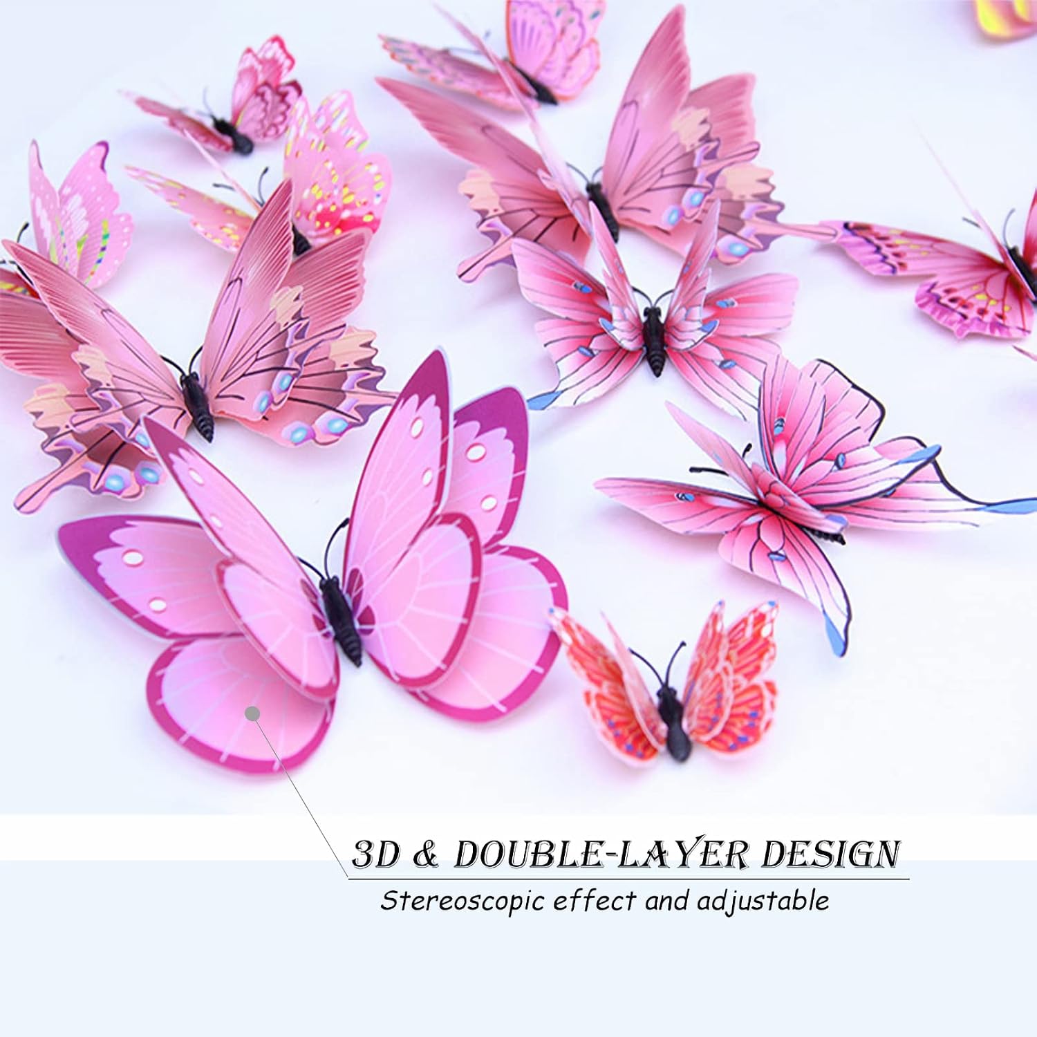 OPSEAM 3D Butterfly Wall Decor Butterfly Decorations Stickers with Magnets