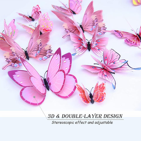 OPSEAM 3D Butterfly Wall Decor Butterfly Decorations Stickers with Magnets