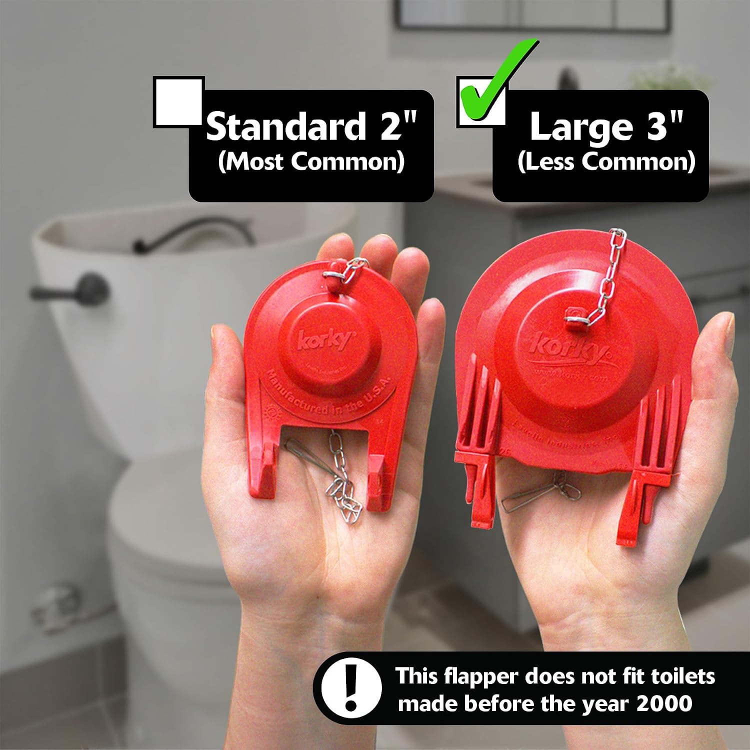Korky Large 3-Inch Premium Toilet Flapper