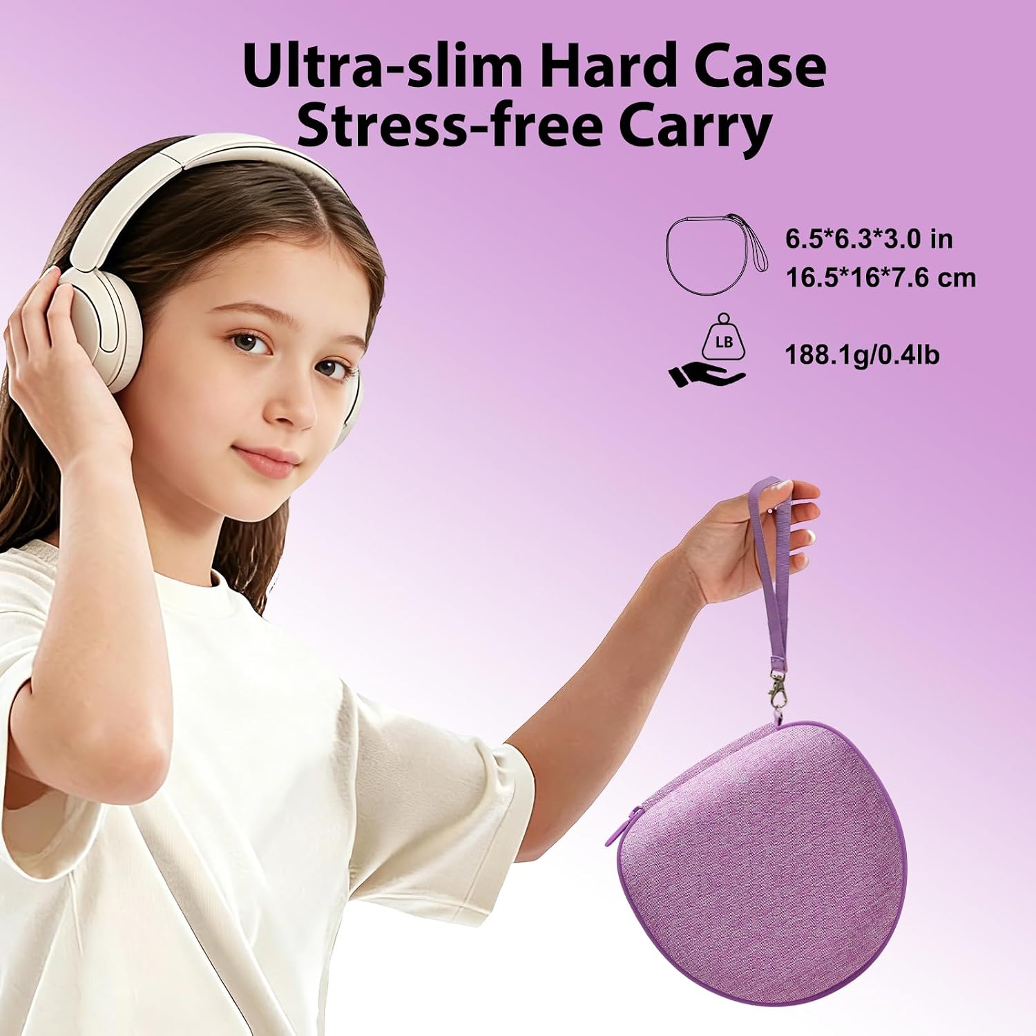 Kids Headphones Case for JoySpark/iClever Etc Headphone,Purple,Case Only