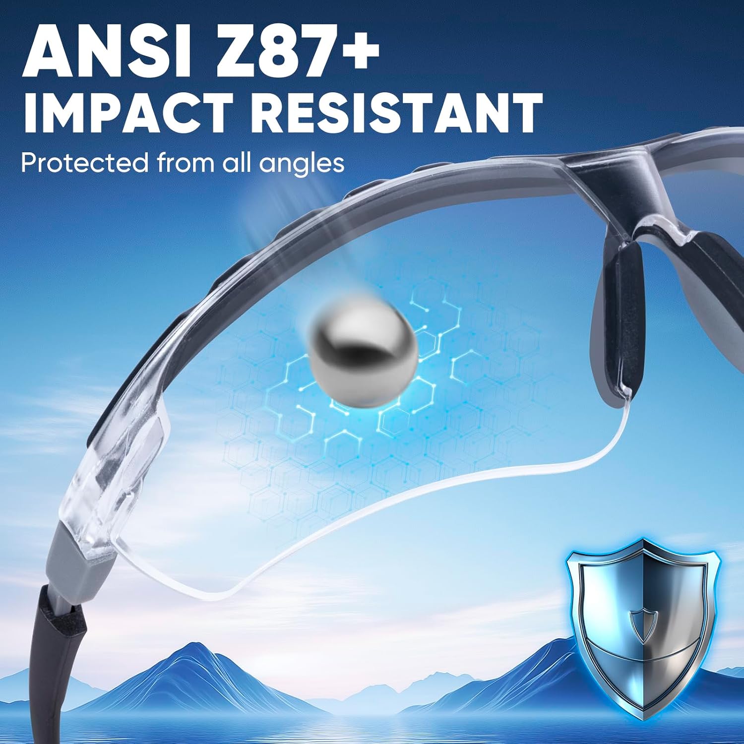 TICONN Anti-Fog Safety Glasses for Men & Women, ANSI Z87.1 Eye Goggles