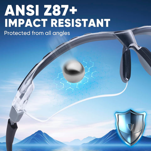 TICONN Anti-Fog Safety Glasses for Men & Women, ANSI Z87.1 Eye Goggles