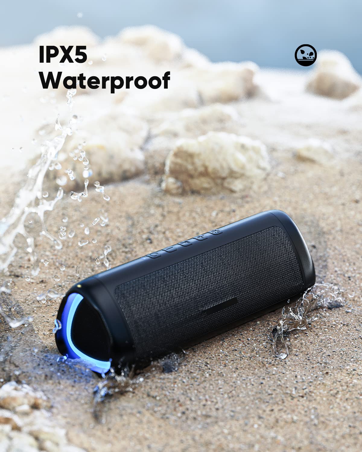 Bluetooth Portable Wireless Speakers with HD Sound, IPX5 Waterproof, Up to 24H Playtime, TWS Pairing, BT5.3, for Home/Party/Outdoor/Beach, Electronic Gadgets, Birthday Gift (Blue)